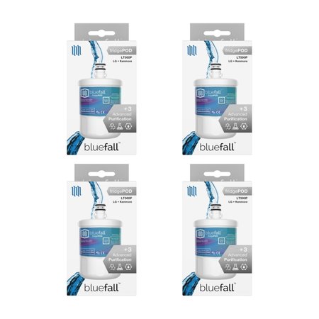 DRINKPOD LG LT500P Refrigerator Water Filter Compatible by BlueFall, PK 4 BF-LGLT500P-4PACK